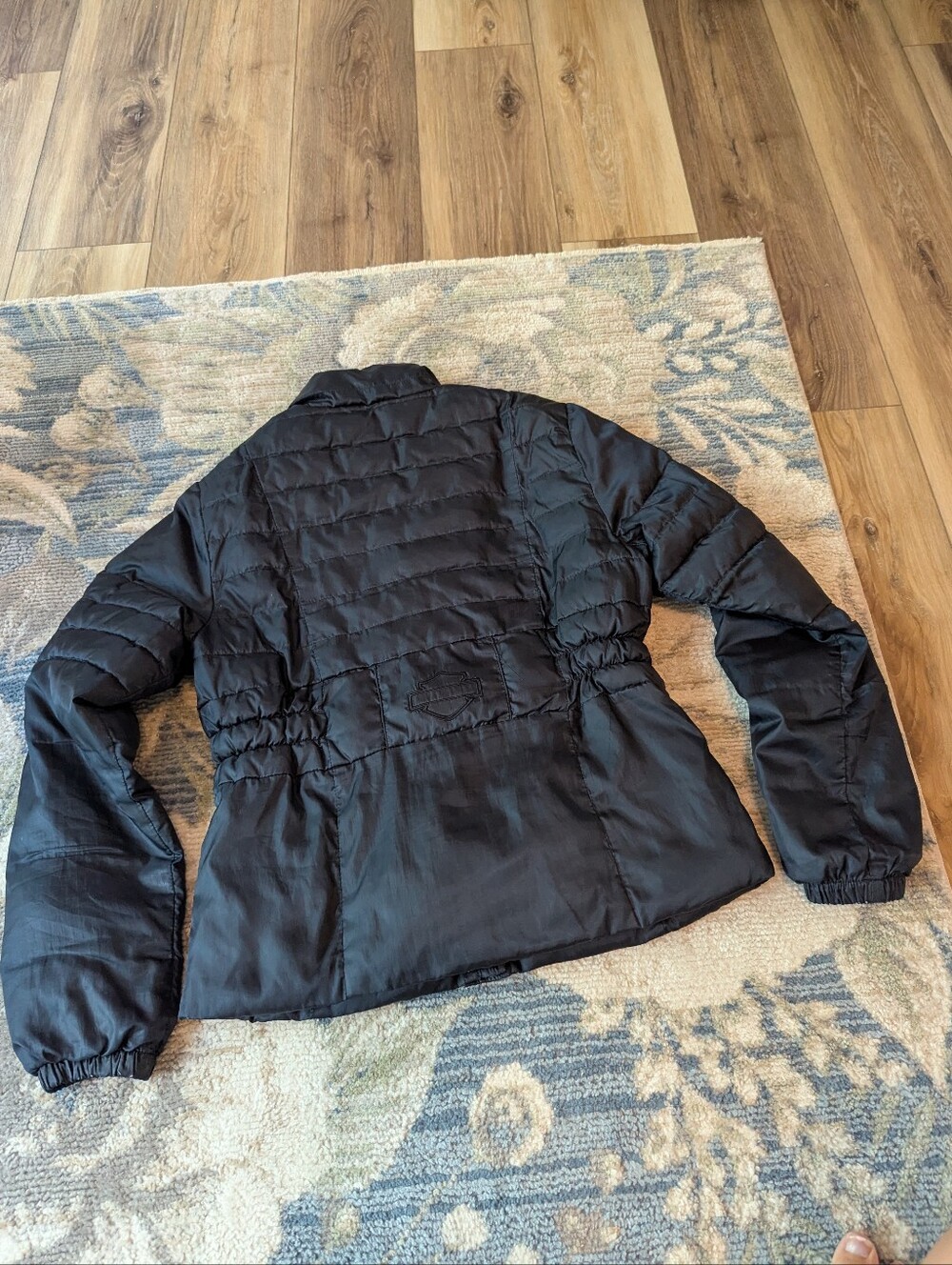 Harley-Davidson Black Quilted Puffer Jacket with Zipper Pockets - Picture 6 of 8